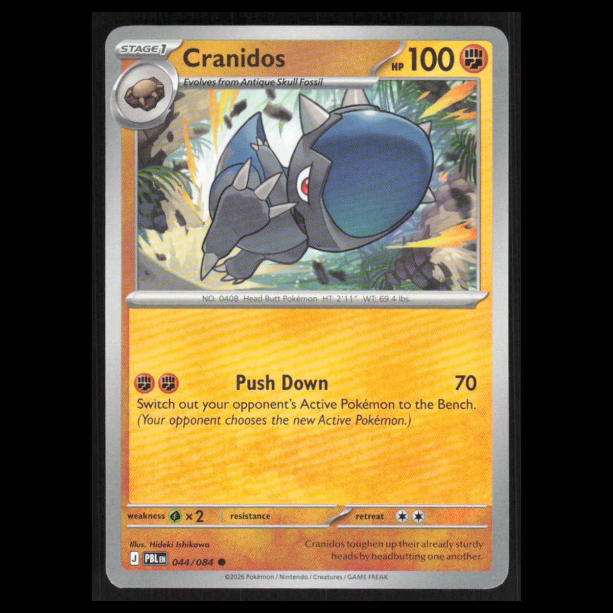 Cranidos #044/084 2026 Pokemon Mega Evolutions Pitch Black  NM