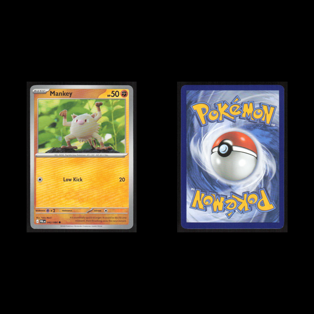 Mankey #042/084 2026 Pokemon Mega Evolutions Pitch Black  NM