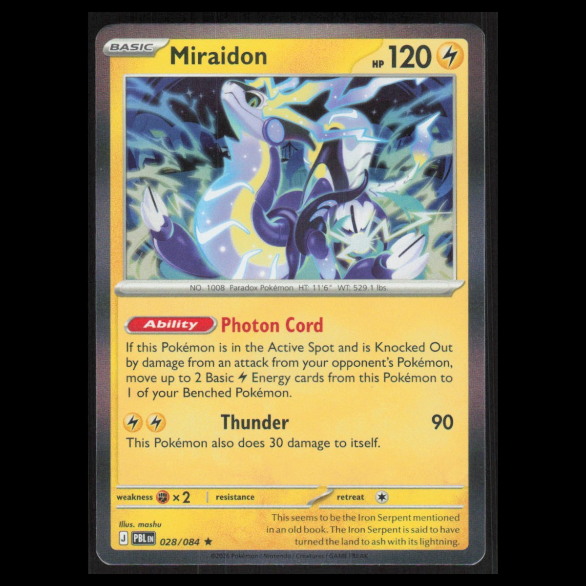 Miraidon #028/084 2026 Pokemon Mega Evolutions Pitch Black  NM