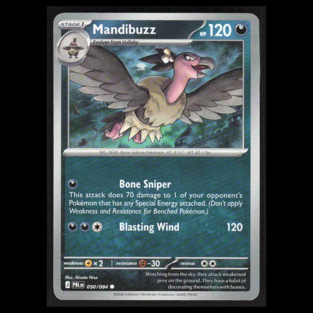 Mandibuzz #050/084 2026  Pokemon Mega Evolutions Pitch Black NM