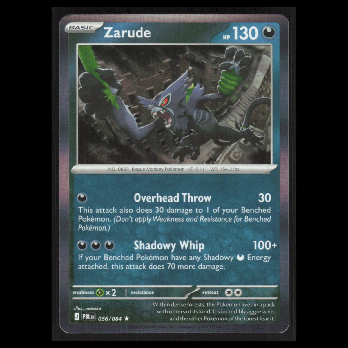 Zarude #056/084 2026 Pokemon Mega Evolutions Pitch Black  NM