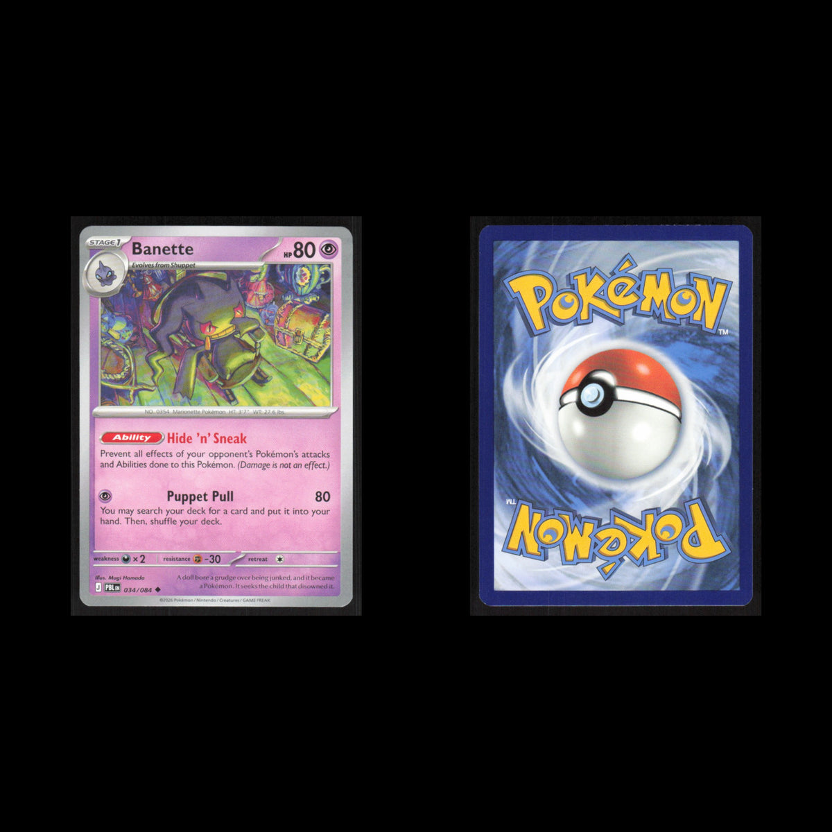 Banette #034/084 2026 Pokemon Mega Evolutions Pitch Black  NM