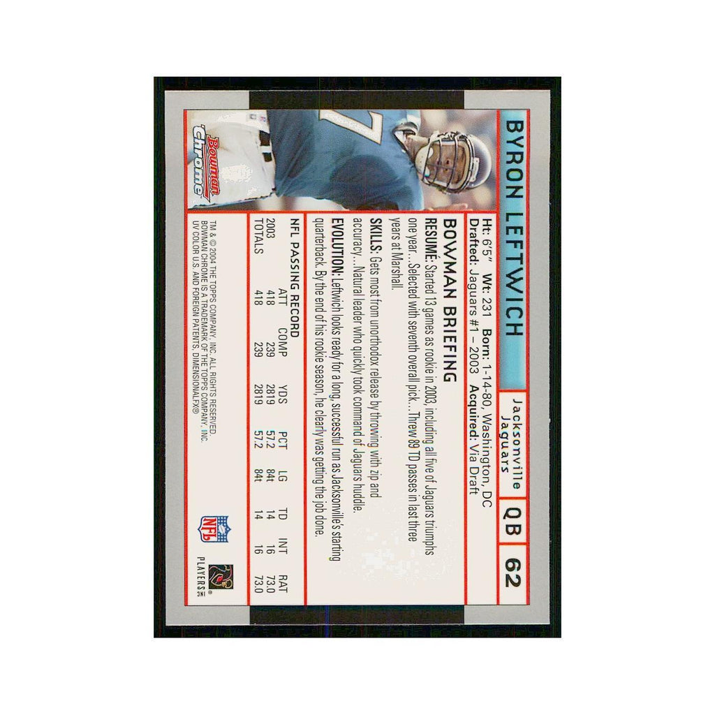 2004 Bowman Chrome Byron Leftwich Jaguars 62