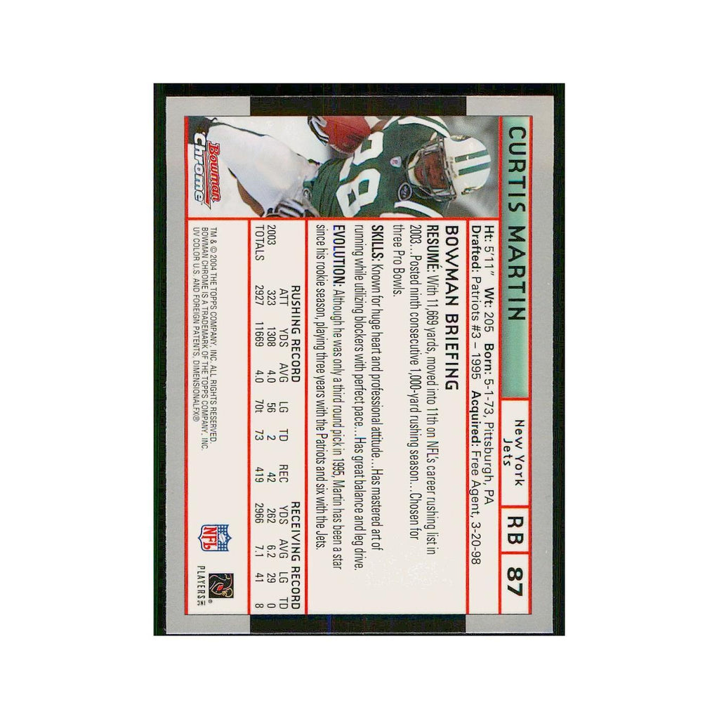 2004 Bowman Chrome Curtis Martin #87