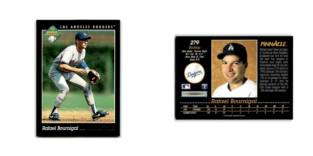 Rafael Bournigal Rookie 1993 Pinnacle #279 Los Angeles Dodgers Baseball Card NM