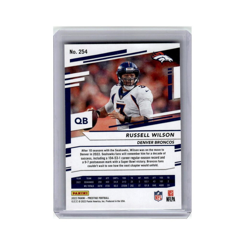 Russell Wilson 2022 Panini Prestige #254 Denver Broncos Football Card NM