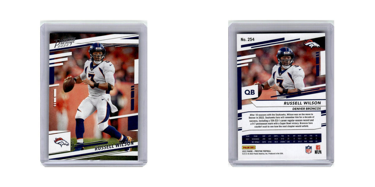 Russell Wilson 2022 Panini Prestige #254 Denver Broncos Football Card NM
