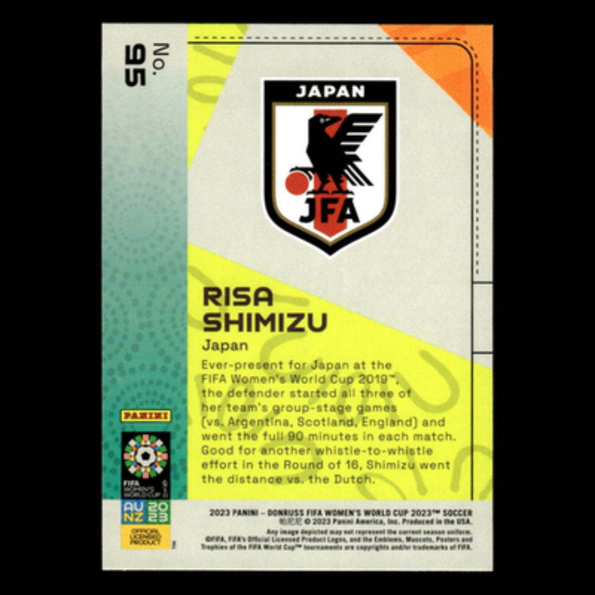 Risa Shimizu Rookie #95 2023 Donruss FIFA Womens World Cup Japan Soccer Card NM