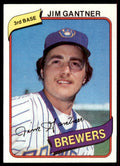 1980 TOPPS JIM GANTNER MILWAUKEE BREWERS #374