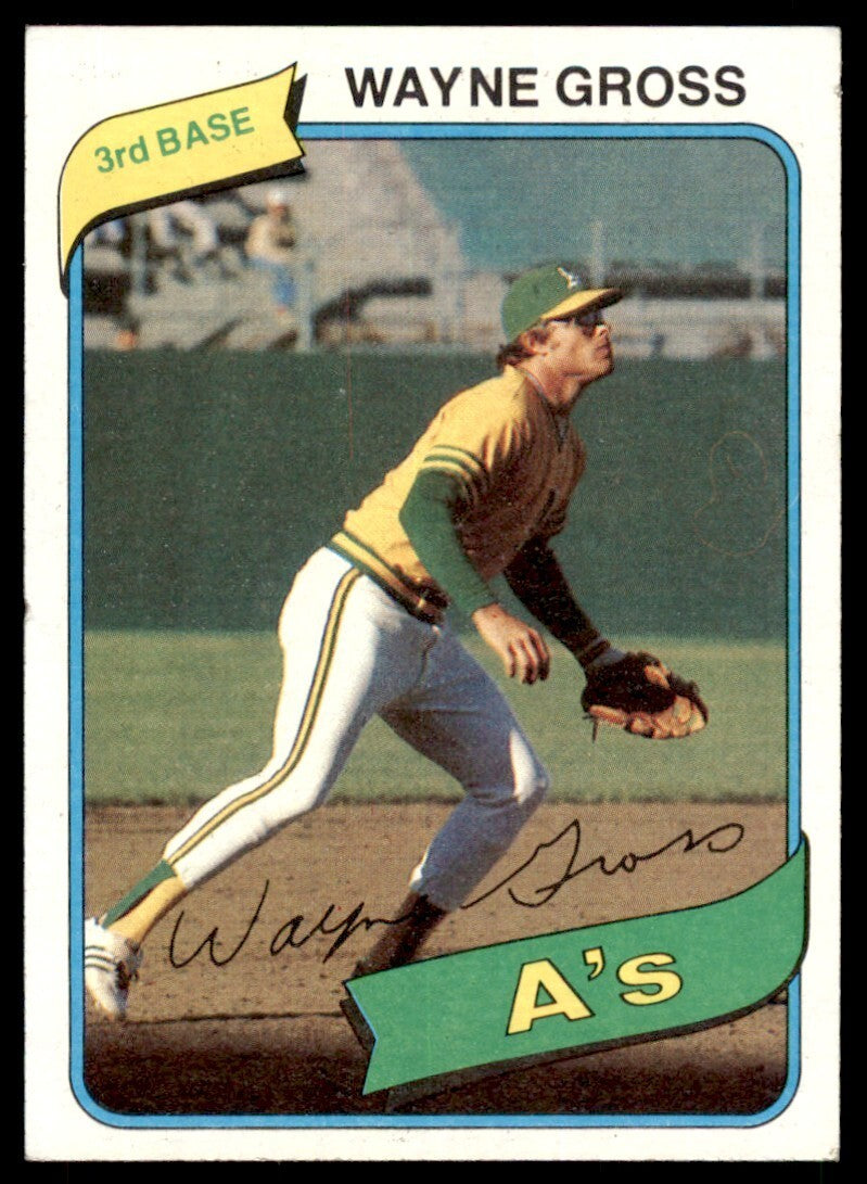 1980 TOPPS WAYNE GROSS OAKLAND ATHLETICS #363 .