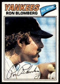 1977 TOPPS RON BLOMBERG NEW YORK YANKEES #543