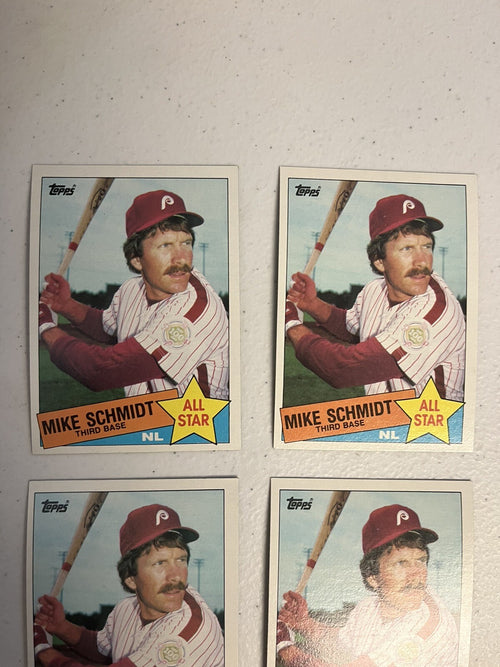 (4) 1985 Topps Mike Schmidt All-Star Cards Philadelphia Phillies NM-MT+