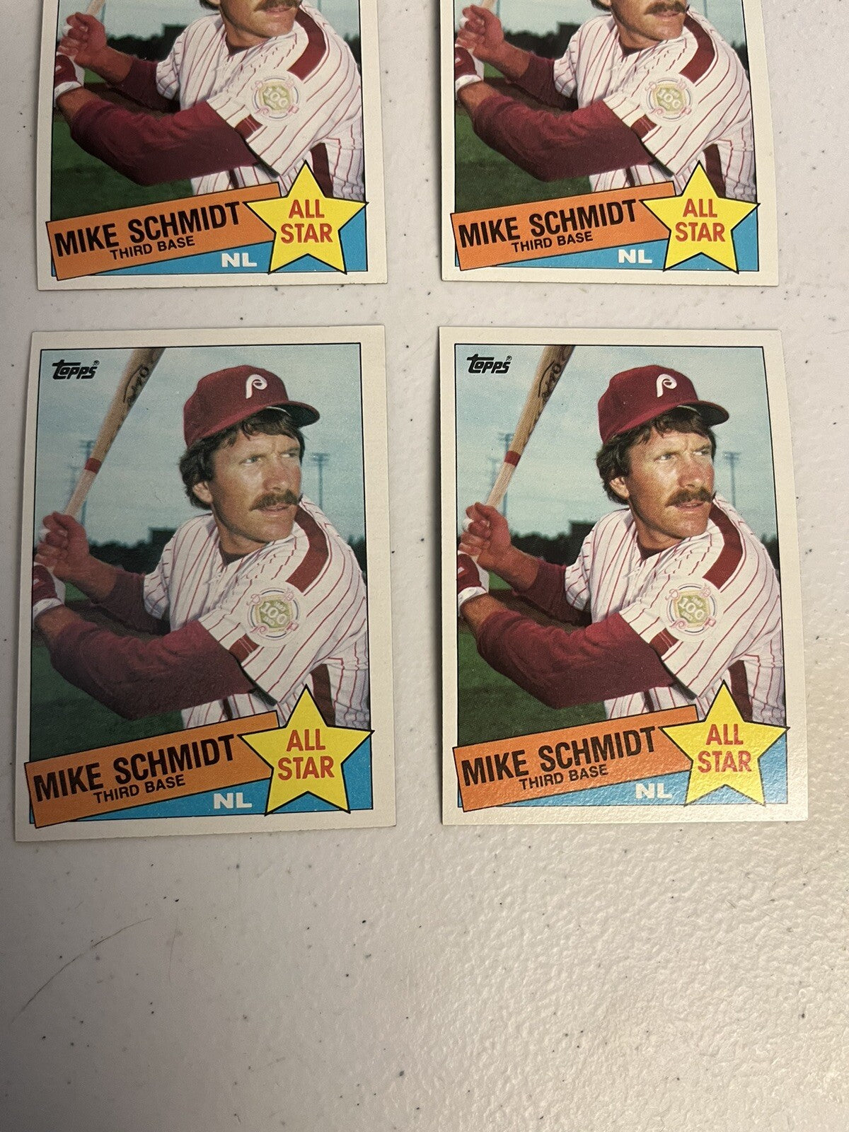 (4) 1985 Topps Mike Schmidt All-Star Cards Philadelphia Phillies NM-MT+