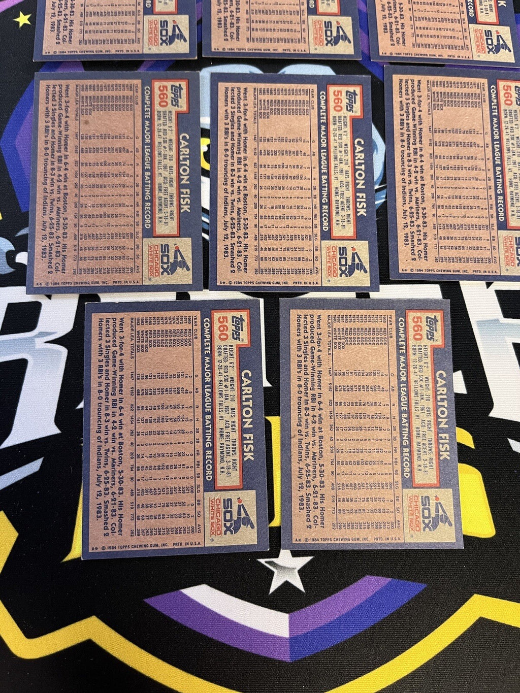 1984 Topps Carlton Fisk White Sox Lot Of 8