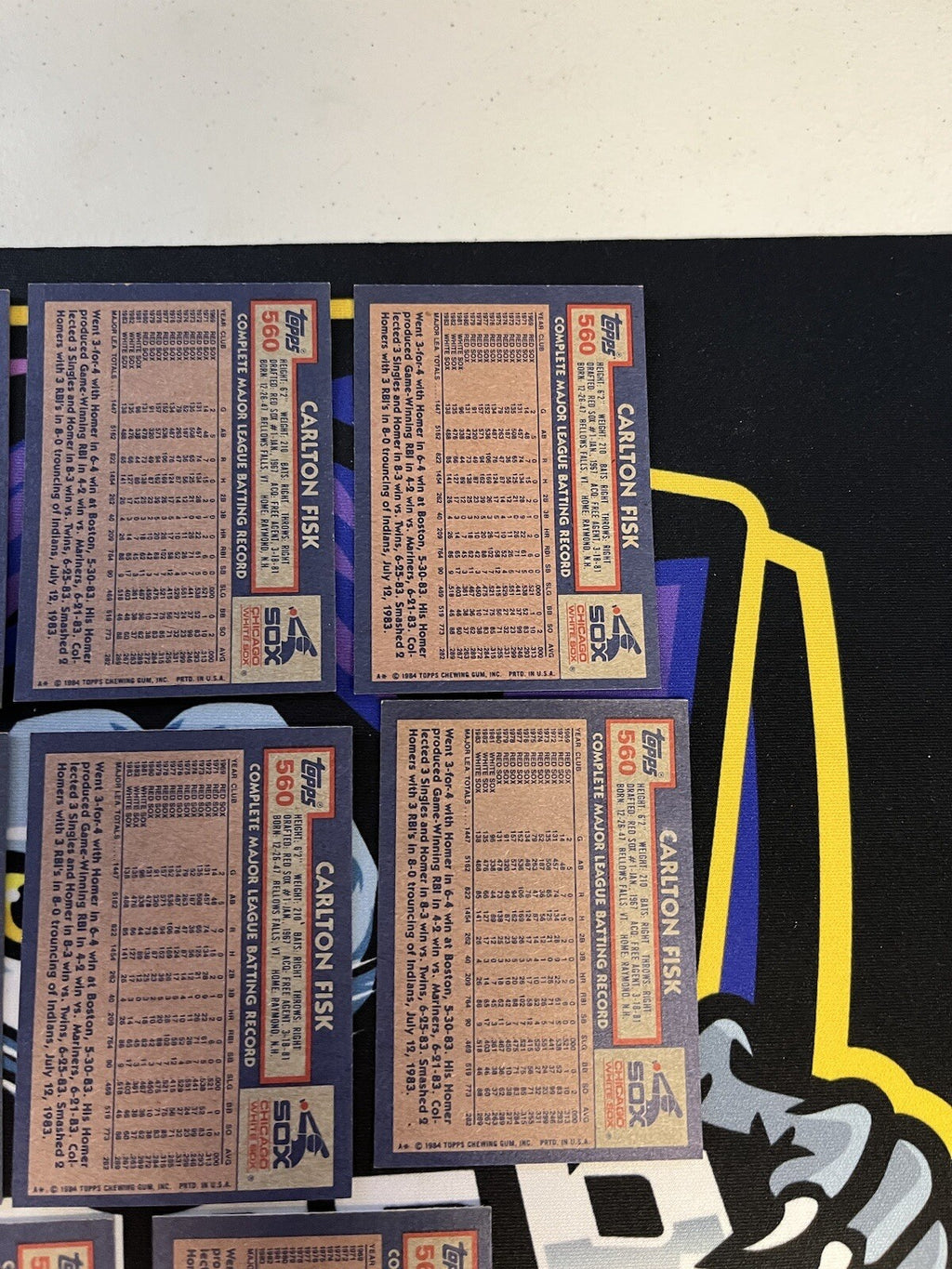 1984 Topps Carlton Fisk White Sox Lot Of 8