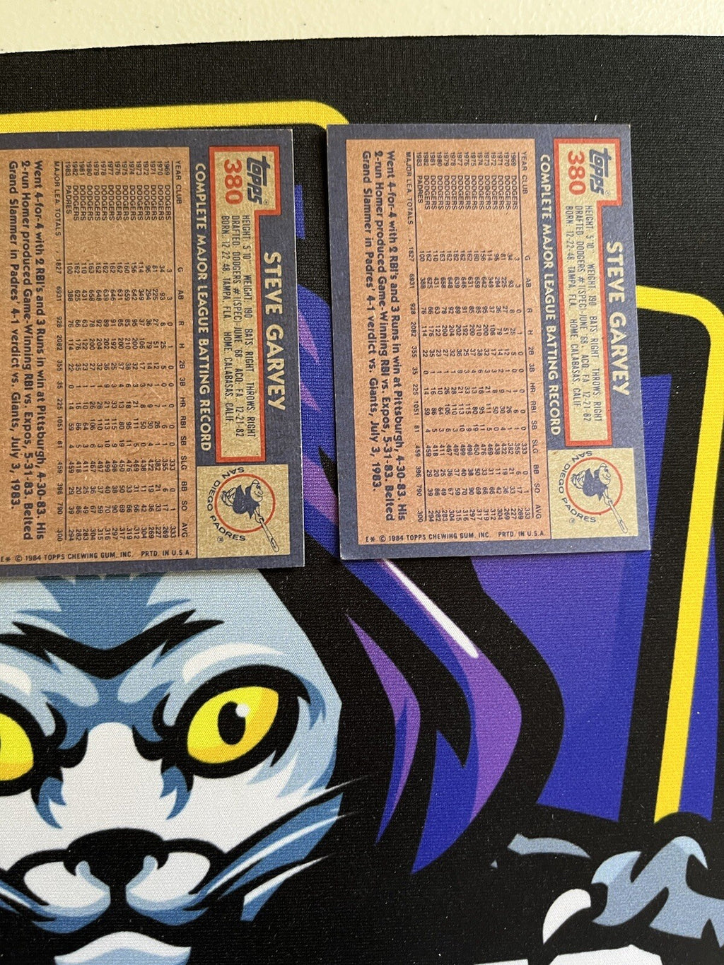 1984 Topps Steve Garvey Padres Lot Of 3