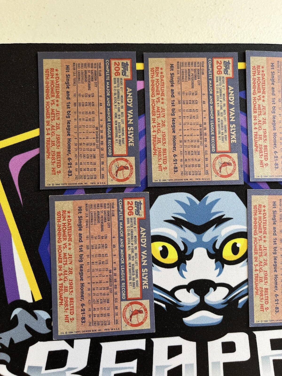 1984 Topps Andy Van Slyke RC Lot Of 5