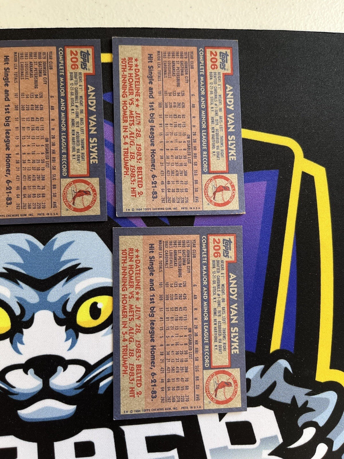 1984 Topps Andy Van Slyke RC Lot Of 5