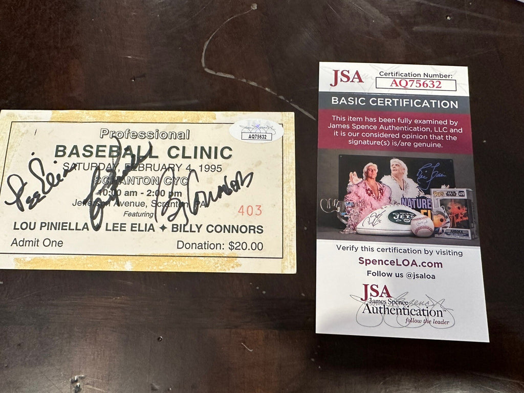 Lou Piniella Signed Ticket  Autograph 8x10 Photo JSA