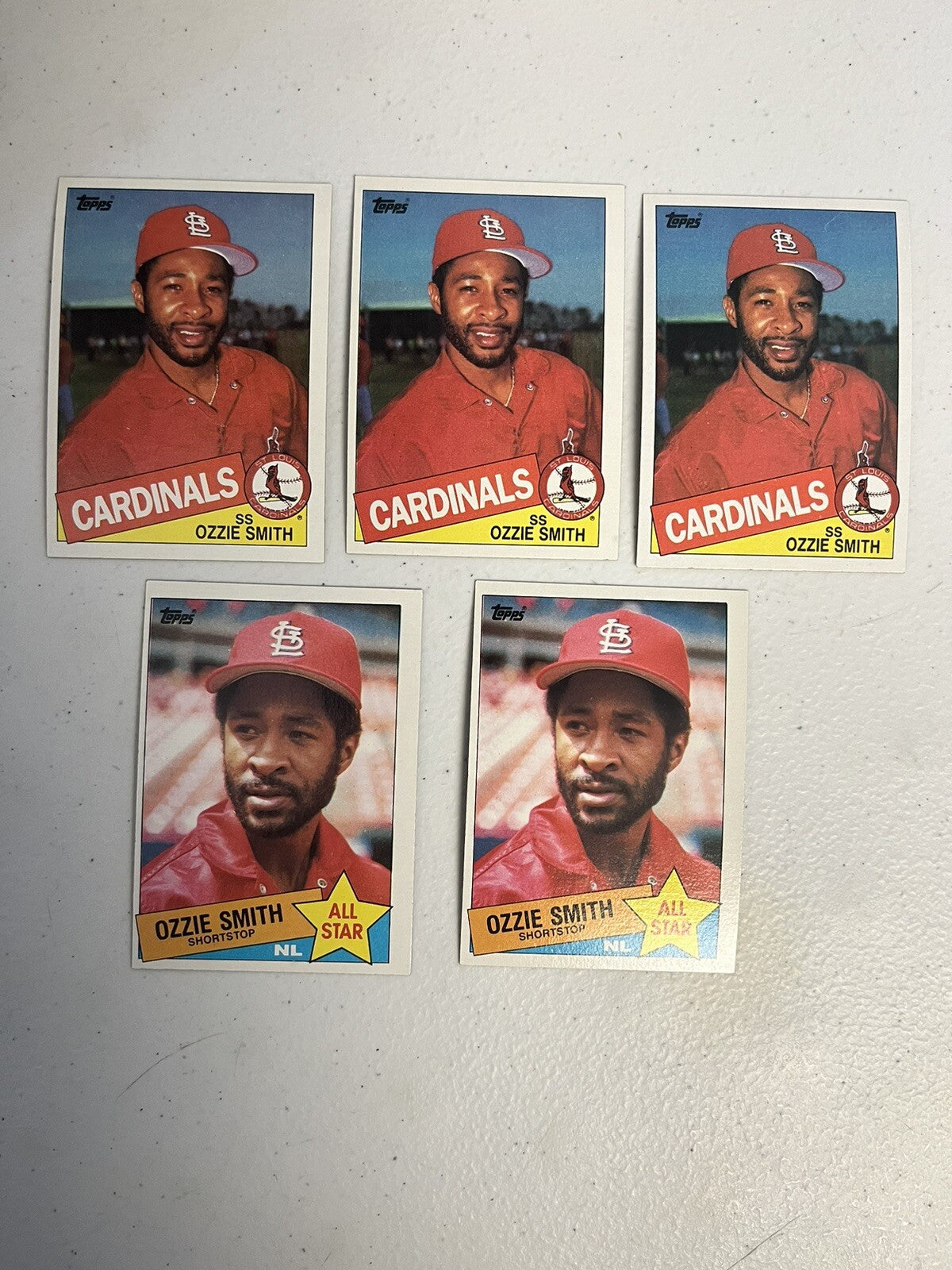 1985 Topps Ozzie Smith Base + All Star 5 Card Lot NM/MT
