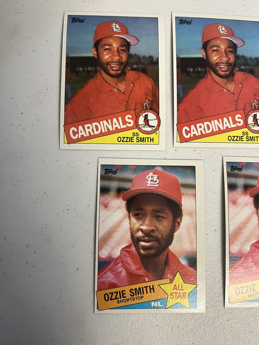 1985 Topps Ozzie Smith Base + All Star 5 Card Lot NM/MT