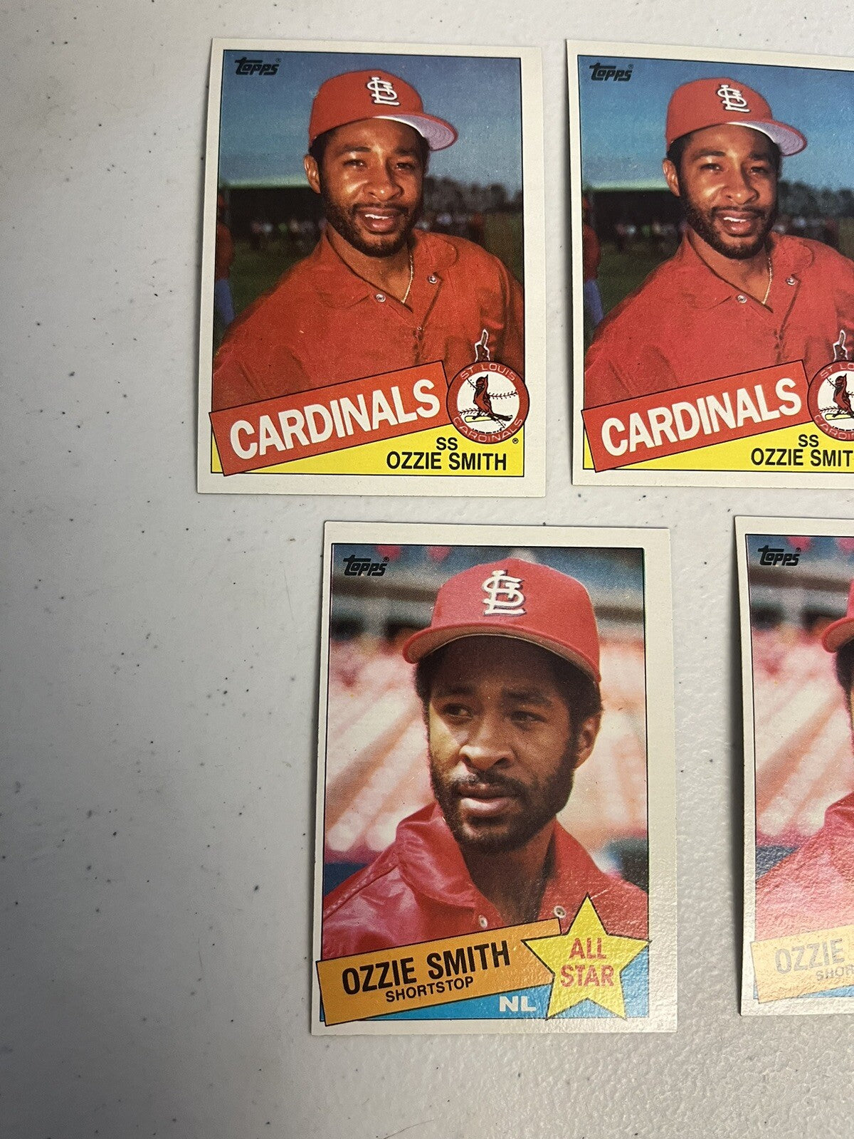 1985 Topps Ozzie Smith Base + All Star 5 Card Lot NM/MT