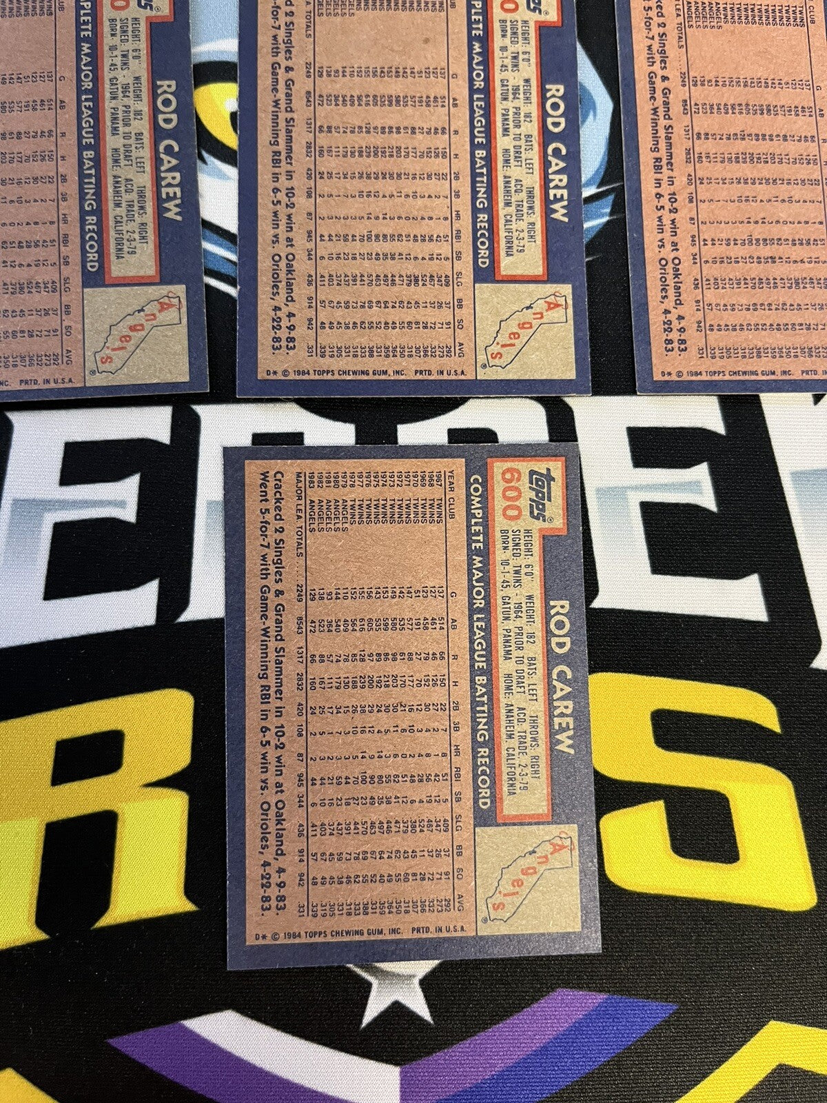 1984 Topps Rod Carew Angels Lot Of  7