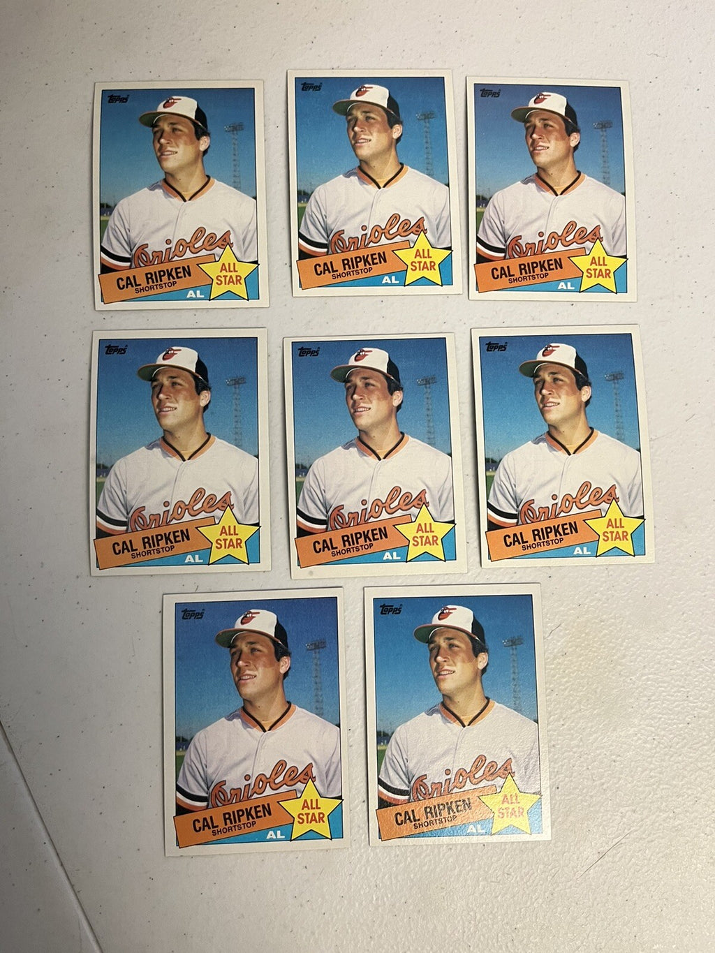 1985 Topps Cal Ripken All Star 8 Card Lot NM/MT