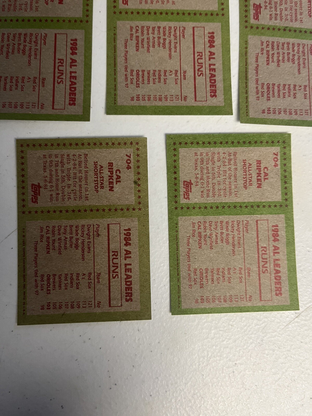 1985 Topps Cal Ripken All Star 8 Card Lot NM/MT