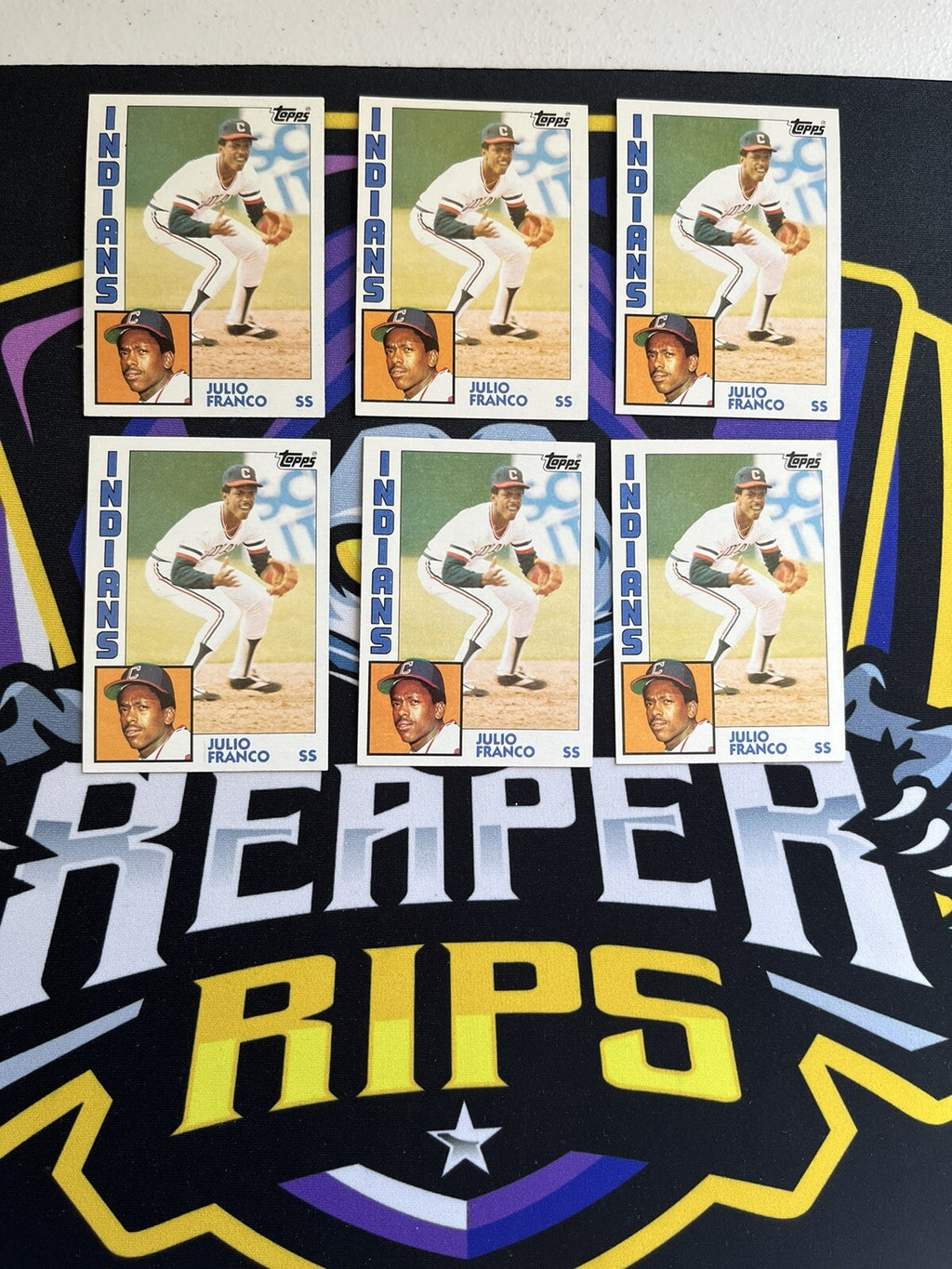 1984 Topps Julio Franco Indians Lot Of 6