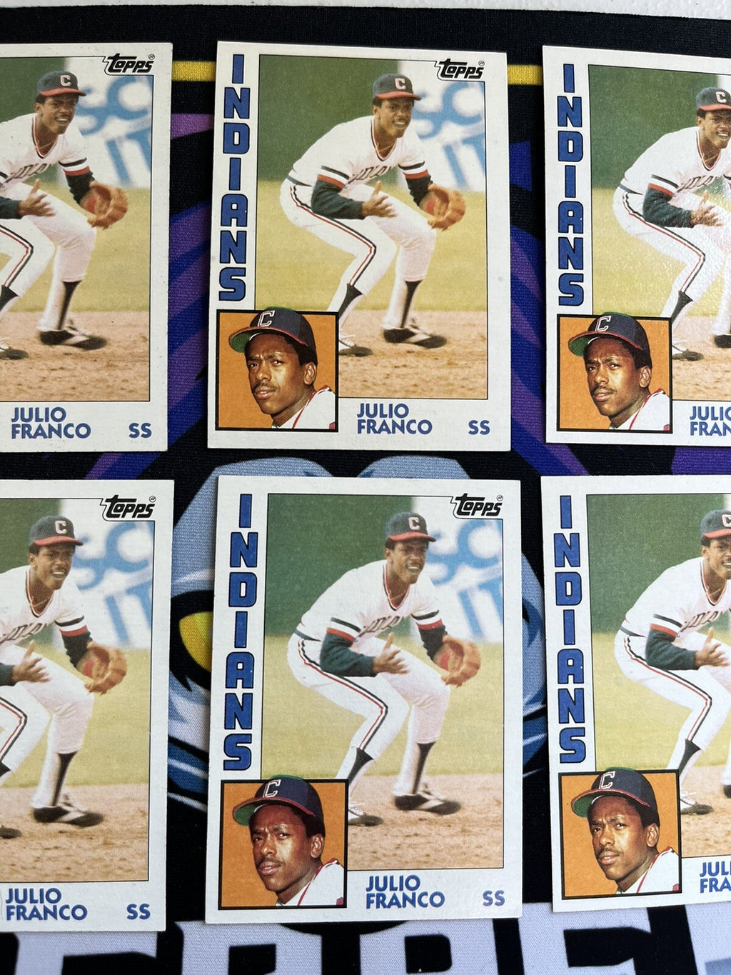 1984 Topps Julio Franco Indians Lot Of 6