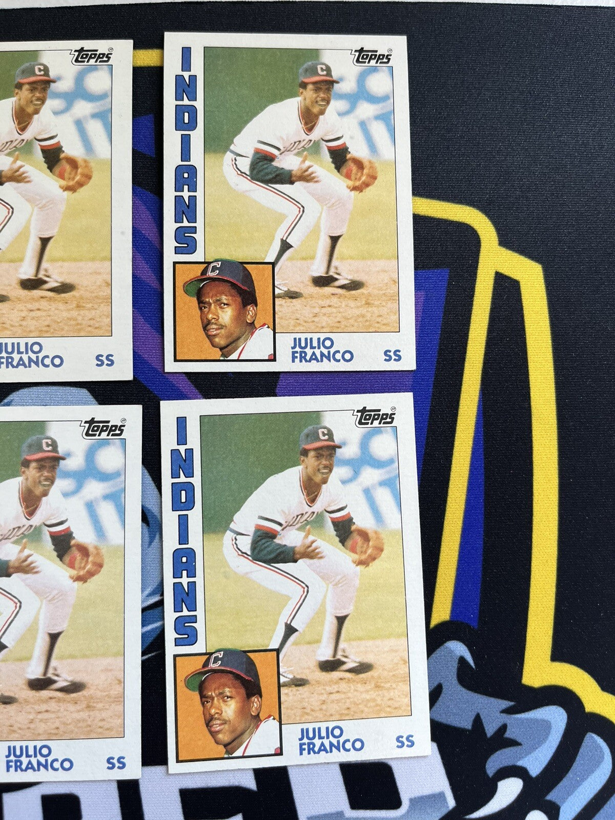 1984 Topps Julio Franco Indians Lot Of 6