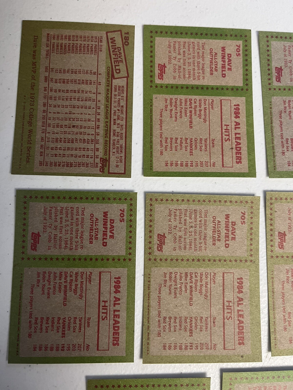 (8) 1985 Topps Dave Winfield Base And AL All-Star Cards New York Yankees NM-MT+