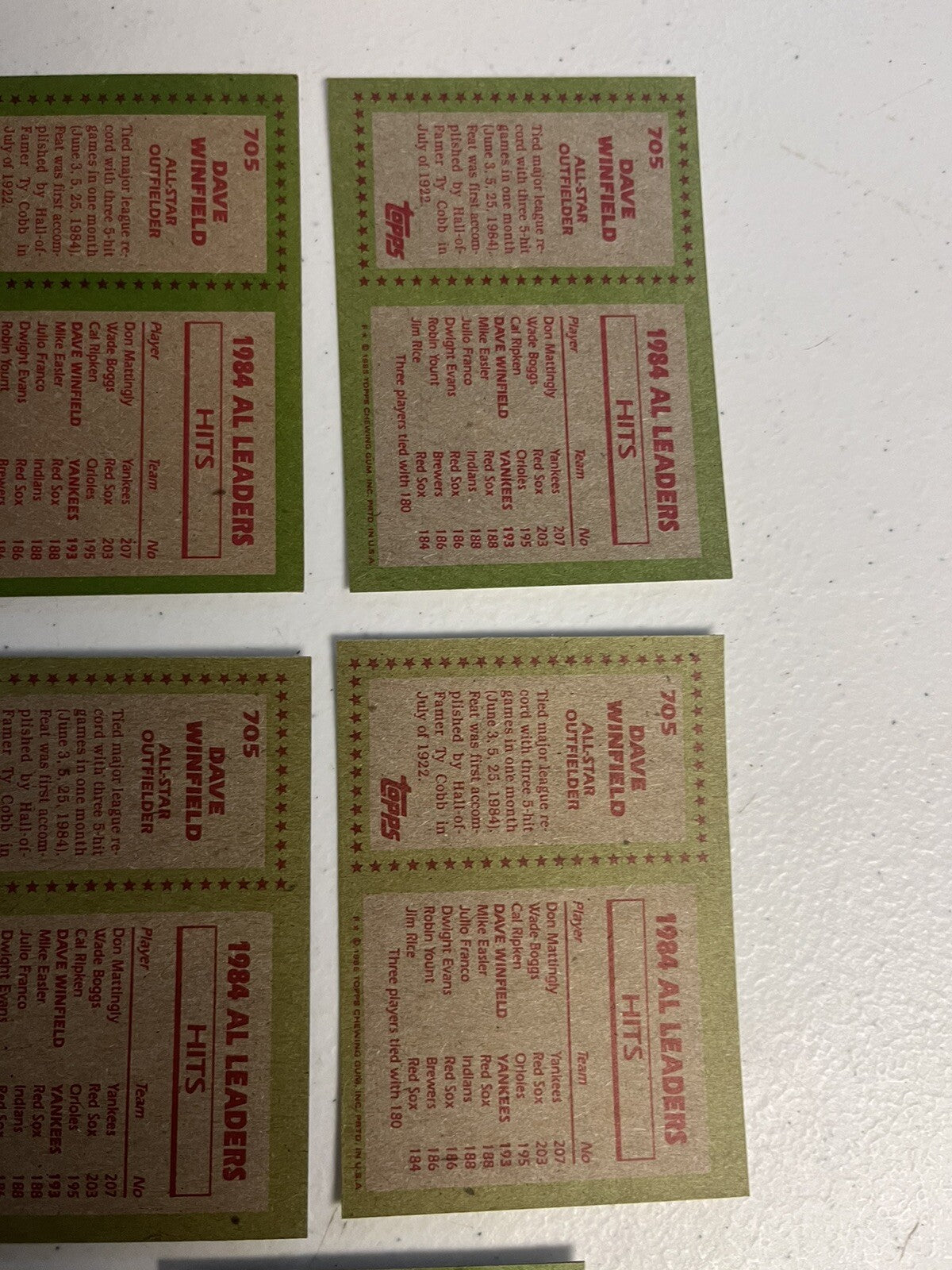 (8) 1985 Topps Dave Winfield Base And AL All-Star Cards New York Yankees NM-MT+