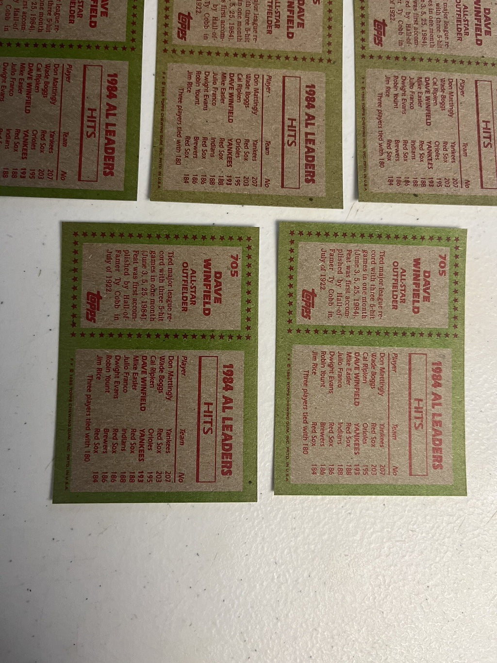 (8) 1985 Topps Dave Winfield Base And AL All-Star Cards New York Yankees NM-MT+