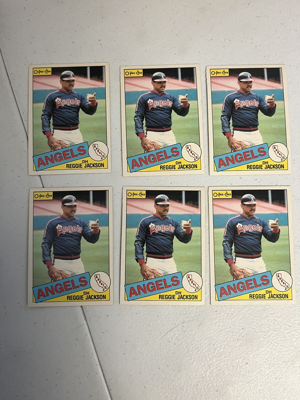 1985 OPC O-Pee-Chee Baseball Reggie Jackson Lot Of 6 Cards