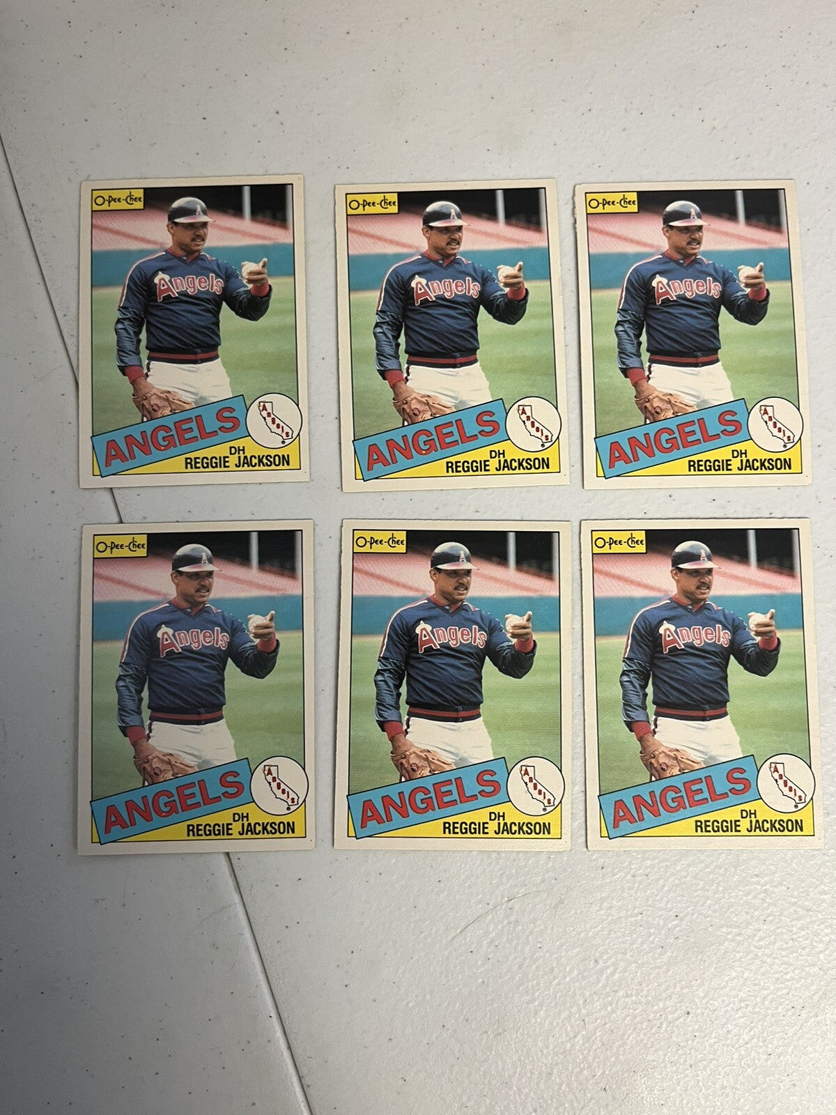1985 OPC O-Pee-Chee Baseball Reggie Jackson Lot Of 6 Cards