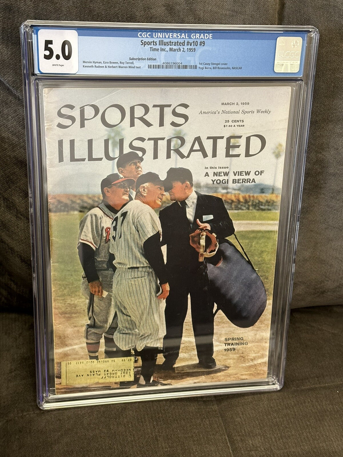 Casey Stengel 1st Sports Illustrated CGC 5 3/2/59 New York Yankees Low pop
