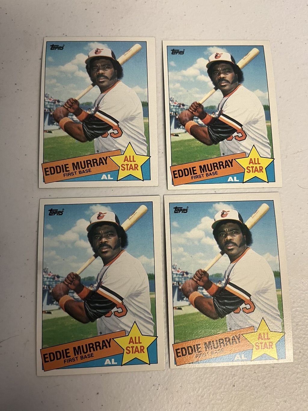 1985 Topps Eddie Murray All Star 4 Card Lot NM/MT