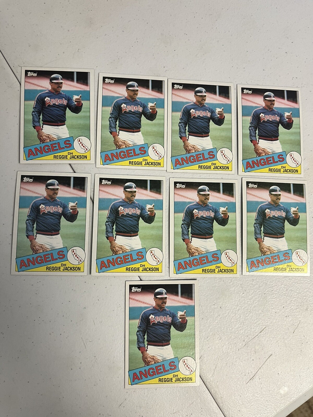 1985 Topps Baseball Reggie Jackson Lot Of 9 Cards