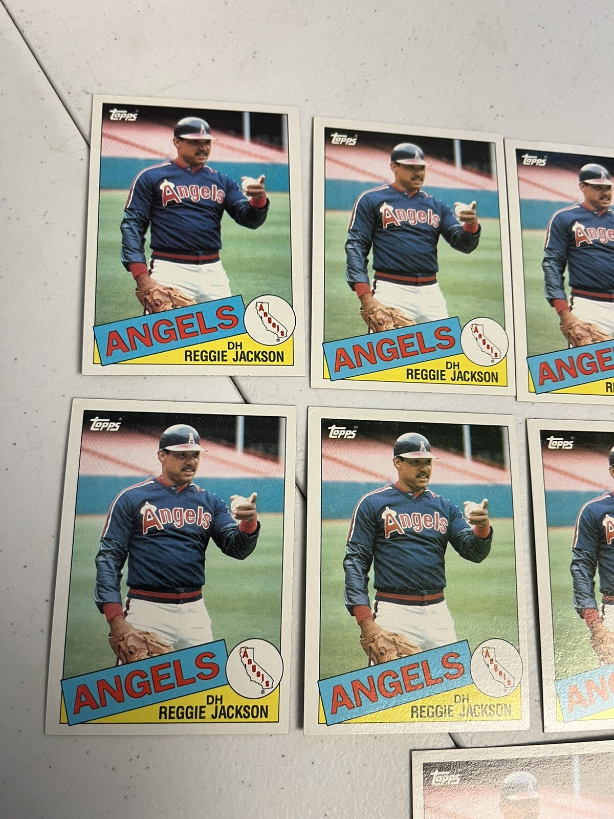 1985 Topps Baseball Reggie Jackson Lot Of 9 Cards