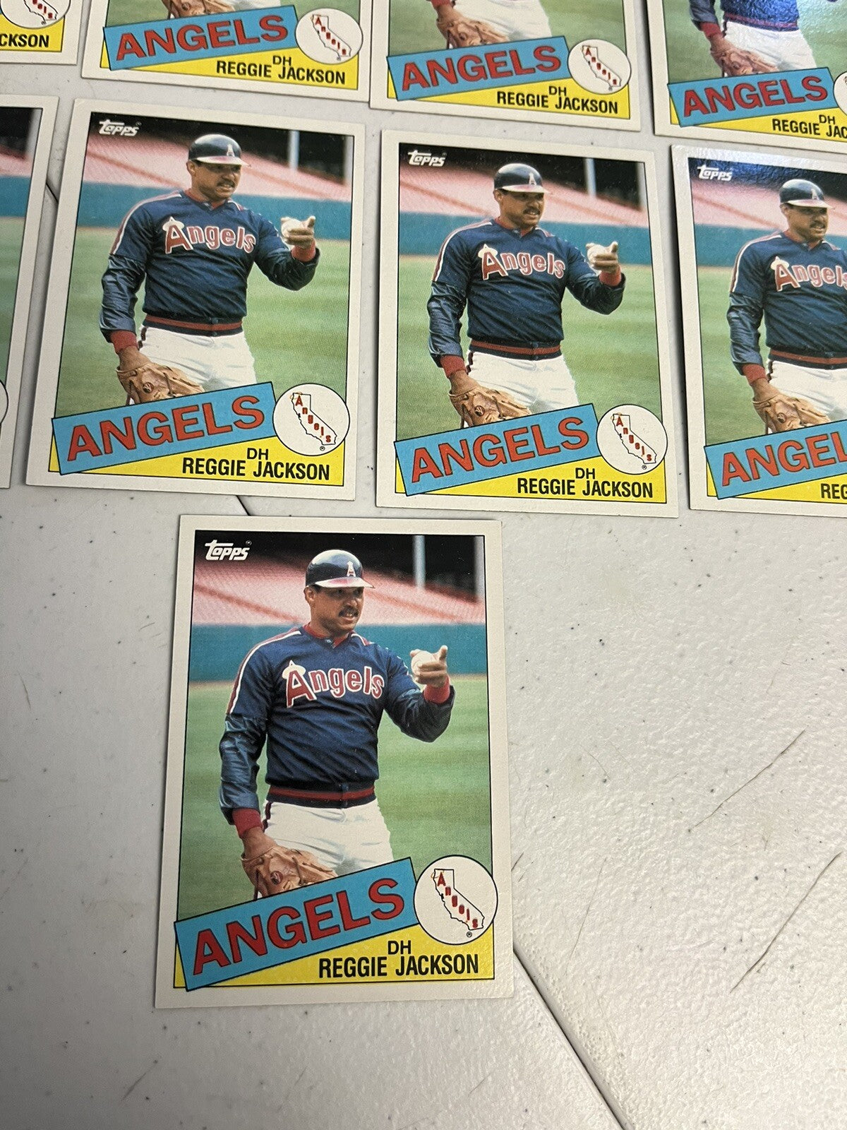 1985 Topps Baseball Reggie Jackson Lot Of 9 Cards
