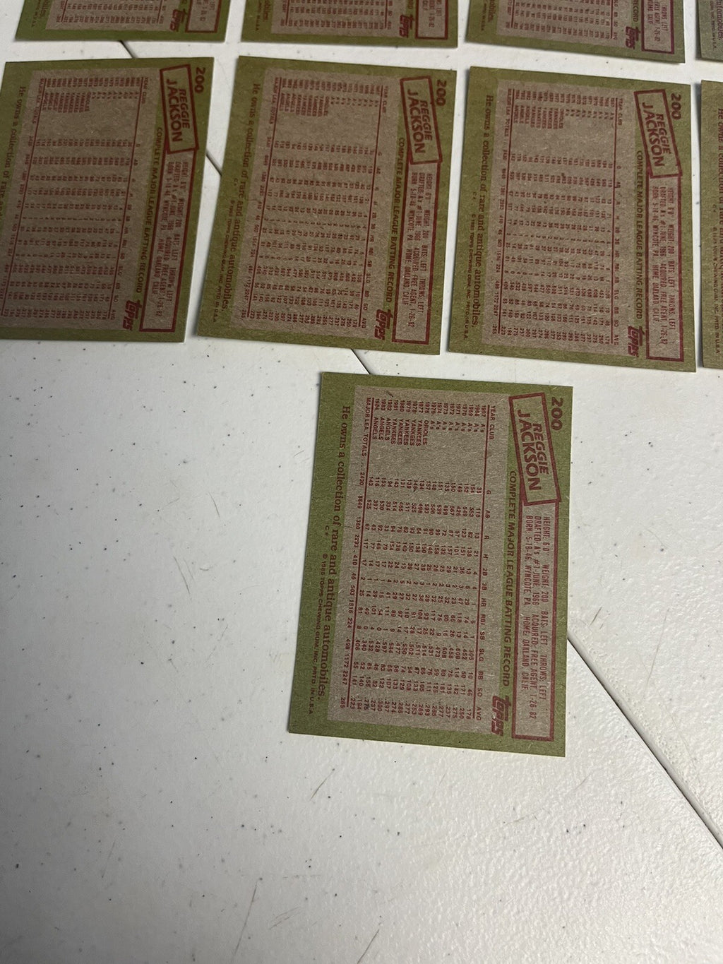 1985 Topps Baseball Reggie Jackson Lot Of 9 Cards