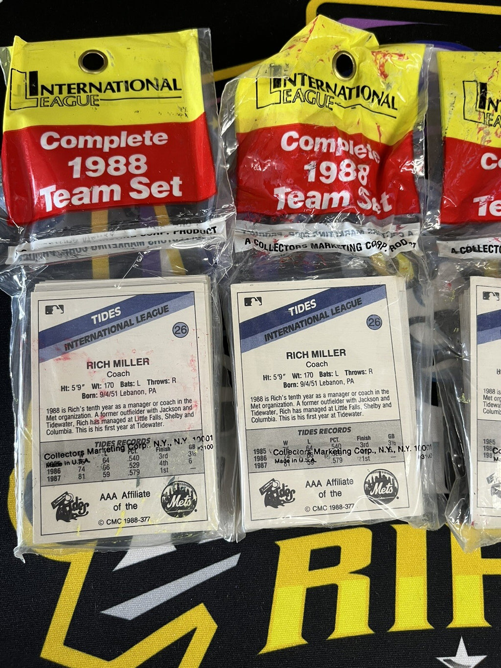 1988 Tidewater Tides Mets Minor League 4 Sealed Sets of 26 - Gregg Jefferies