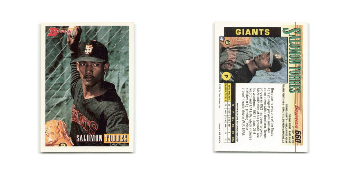 Salomon Torres 1993 Bowman #660 San Francisco Giants Baseball Card NM