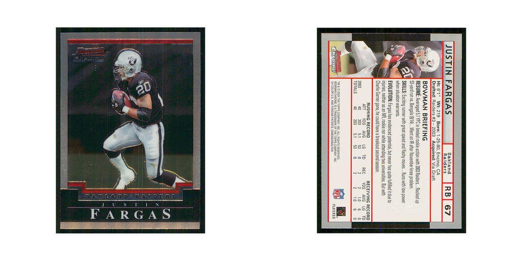 2004 Bowman Chrome Justin Fargas Raiders 67