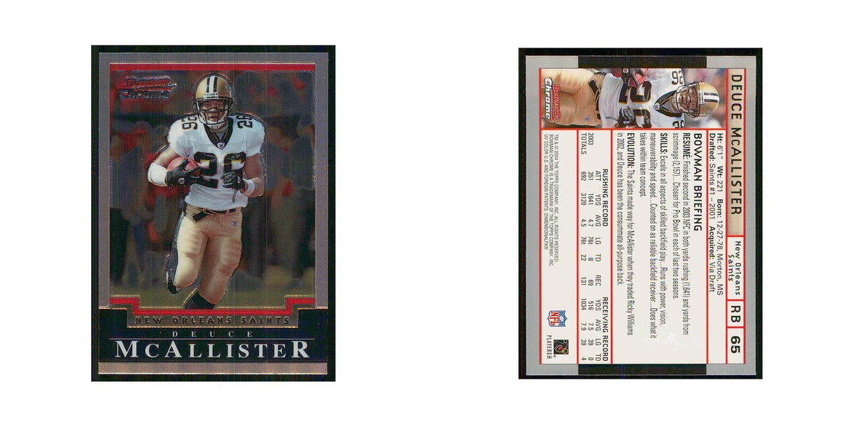 2004 Bowman Chrome Deuce McAllister Saints 65
